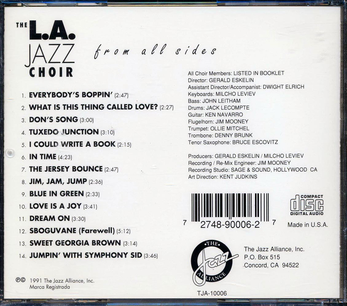 The L.A. Jazz Choir - From All Sides Music CD