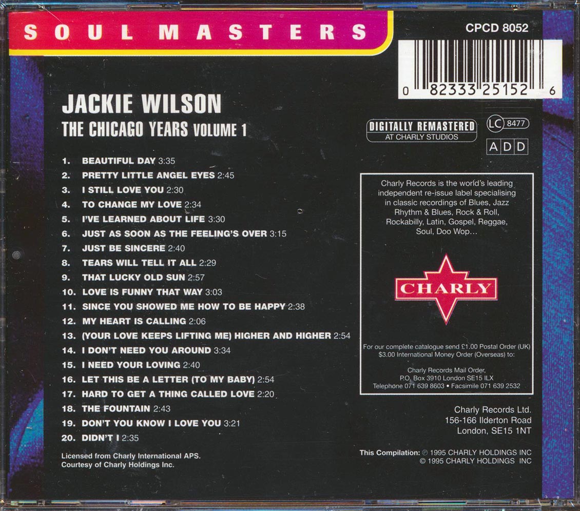 Jackie Wilson - The Chicago Years Volume 1 Music CD