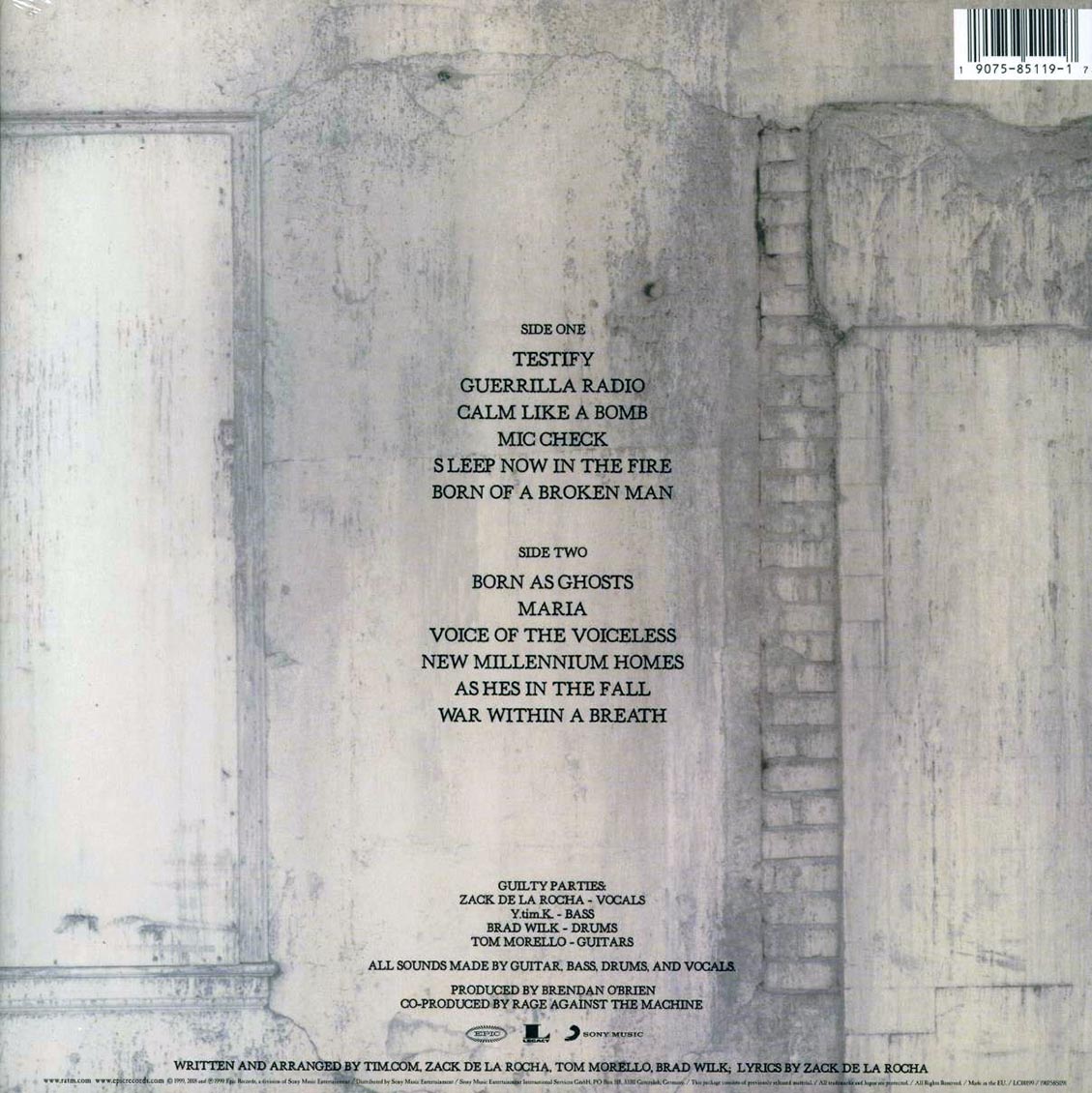 Rage Against The Machine The Battle Of Los Angeles incl. mp3 180g remastered Vinyl Record