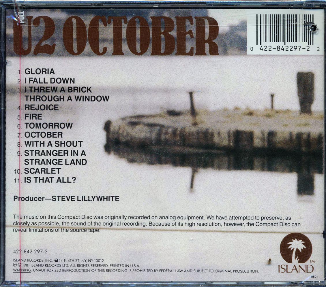 U2 October marked/ltd stock Music CD