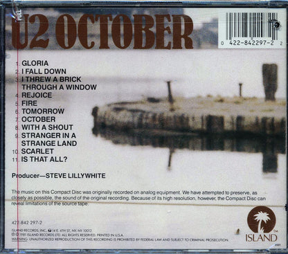 U2 October marked/ltd stock Music CD