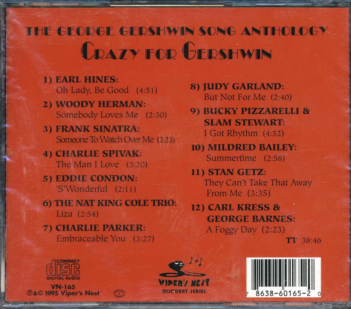 Frank Sinatra Earl Hines Woody Herman Etc The George Gershwin Song Anthology Crazy For Gershwin Music CD