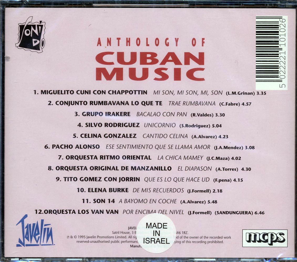 Miguelito Cuni Chappottin Grupo Irakere Etc Anthology Of Cuban Music Music CD
