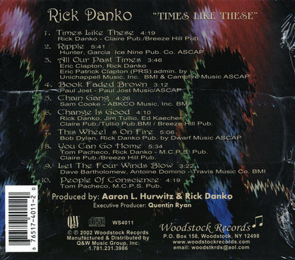Rick Danko Times Like These Music CD