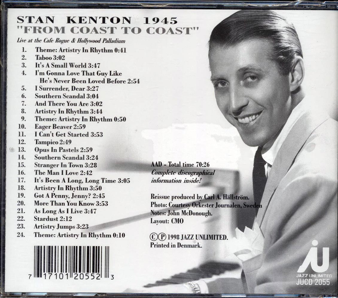 Stan Kenton - From Coast To Coast: Live At The Cafe Rouge & Hollywood Palladium 1945 Music CD