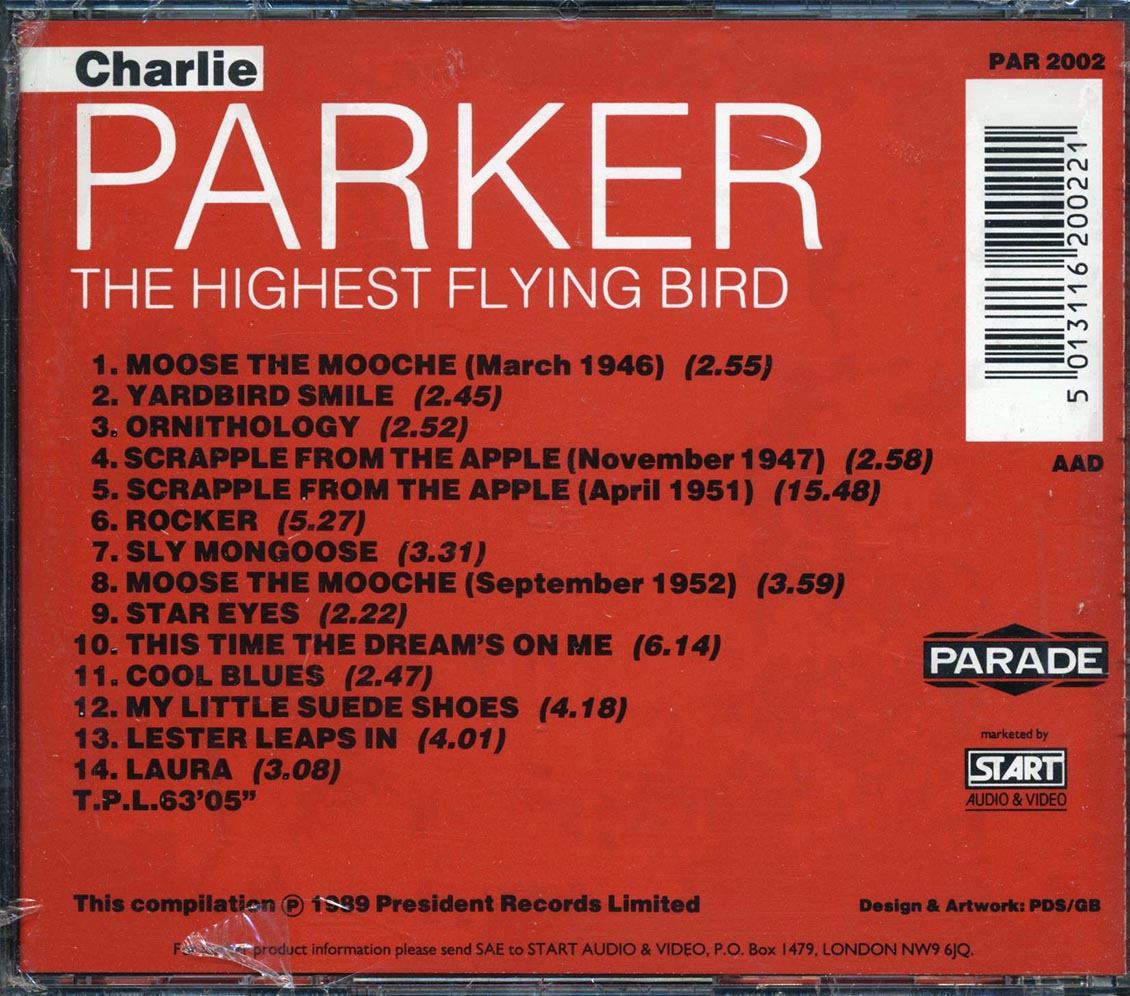 Charlie Parker - The Highest Flying Bird Music CD