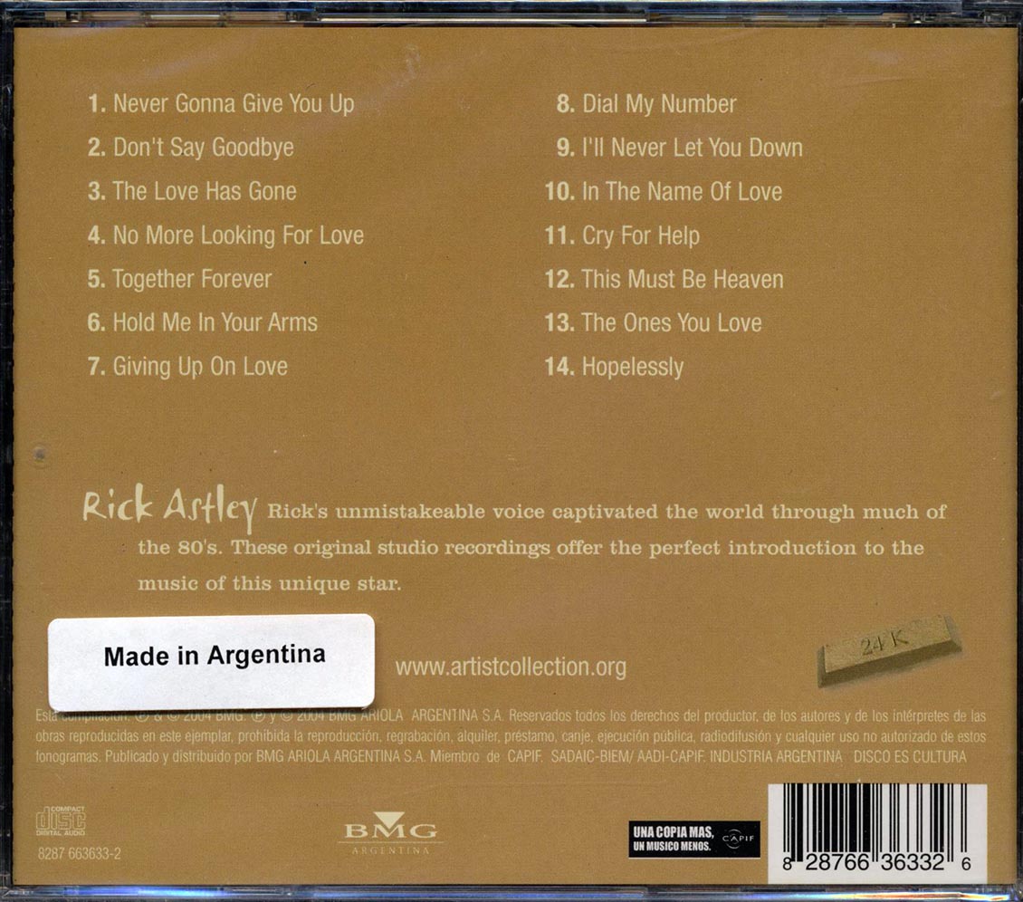 Rick Astley - Artist Collection Music CD