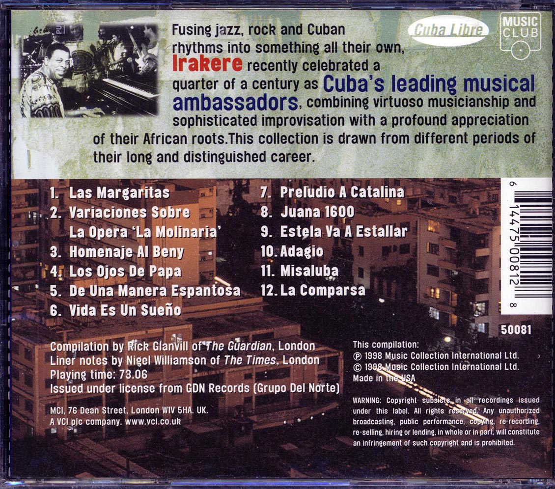 Irakere - La Coleccion Cubana Music CD