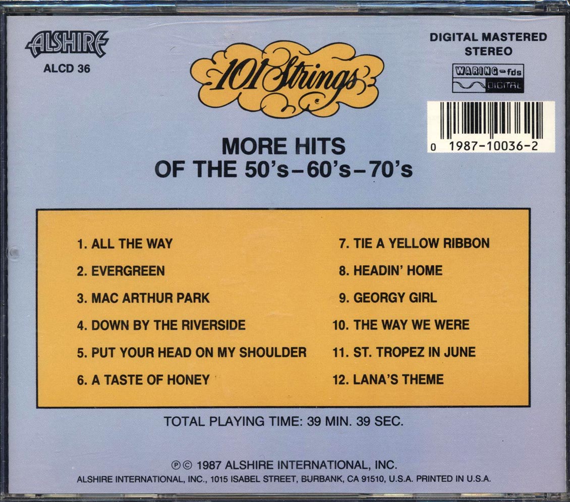 101 Strings - More Hits Of The 50s, 60s, 70s Music CD