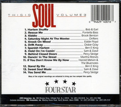 Bob & Earl, Fontella Bass, Brook Benton, The Drifters, Etc. - This Is Soul Volume 3 Music CD
