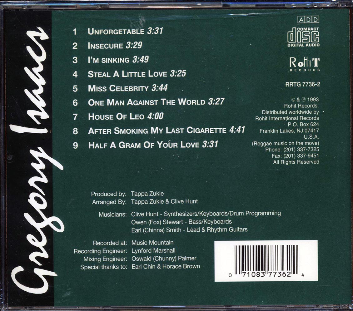 Gregory Isaacs - The Unforgetable Music CD