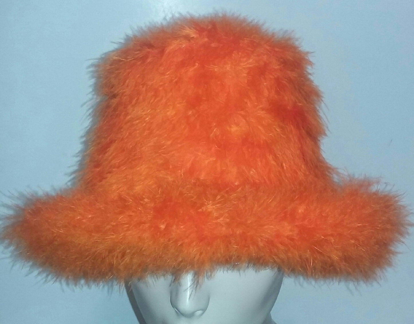Orange Marabou Feather Foam Costume Top Hat