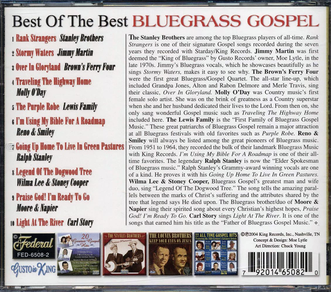 The Stanley Brothers Jimmy Martin Brown's Ferry Four Etc Best Of The Best Bluegrass Gospel Music CD