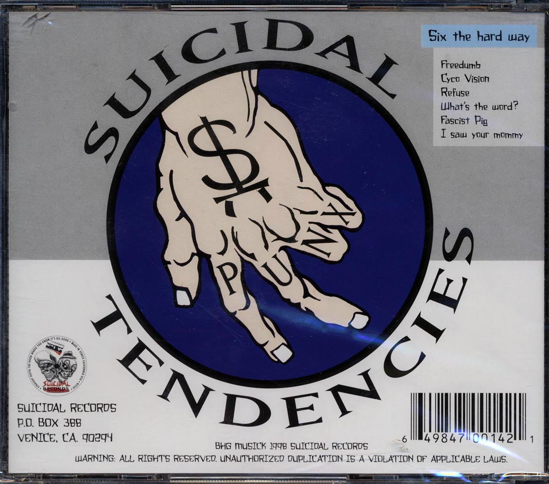 Suicidal Tendencies - Six The Hard Way Music CD