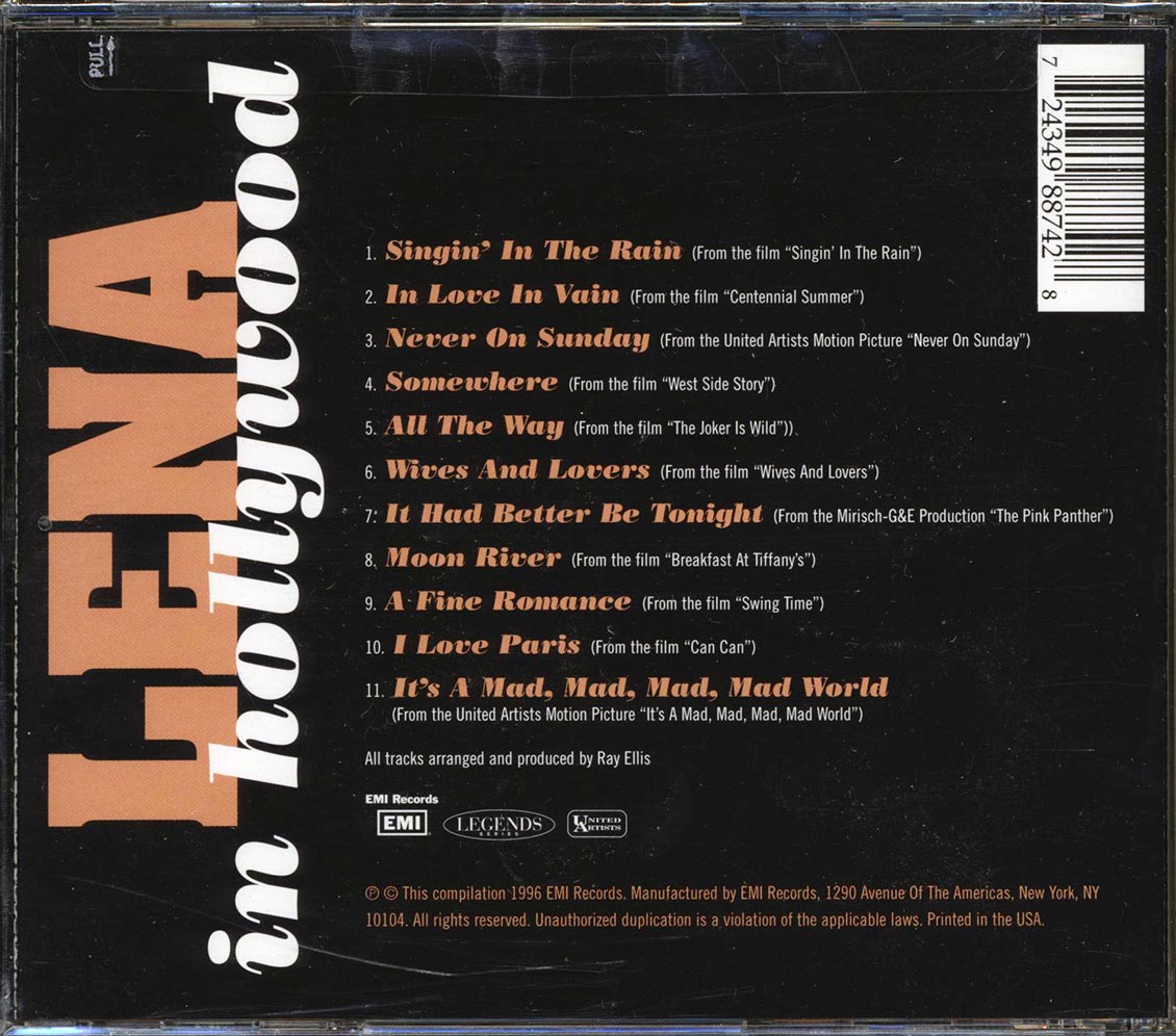 Lena Horne - Lena In Hollywood Music CD