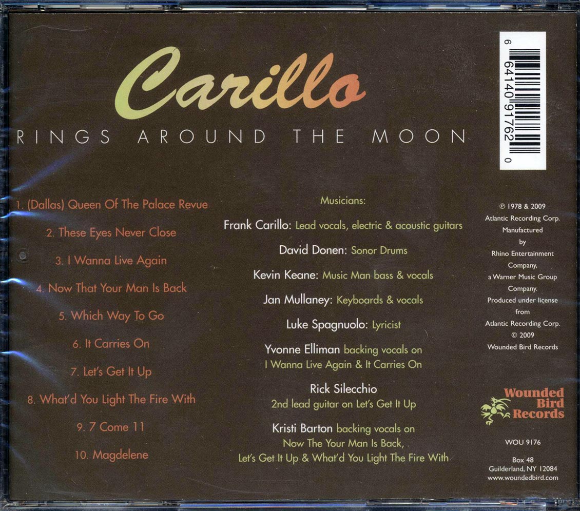 Carillo - Rings Around The Moon Music CD