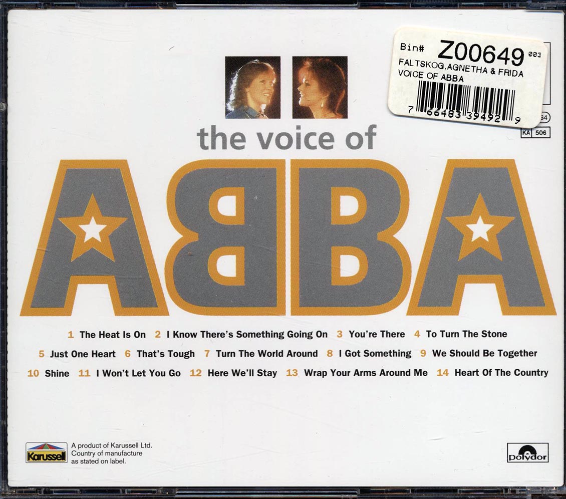 Agnetha & Frida - The Voice Of ABBA Music CD