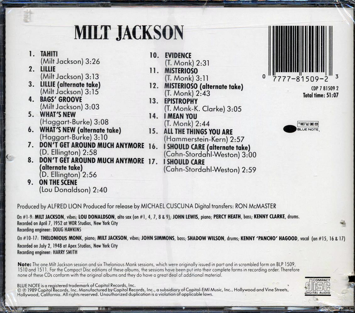 Milt Jackson - Milt Jackson (marked/ltd stock) Music CD
