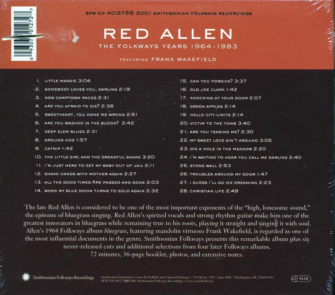 Red Allen, Frank Wakefield - The Folkways Years 1964-1983 (incl. large booklet) (marked/ltd stock) Music CD