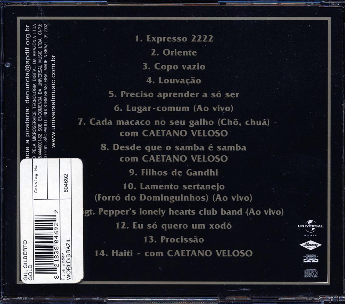 Gilberto Gil - Gold Music CD
