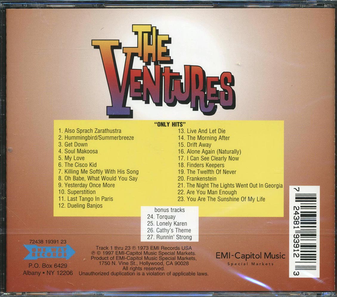 The Ventures - Only Hits! (27 tracks) (+4 bonus tracks) Music CD