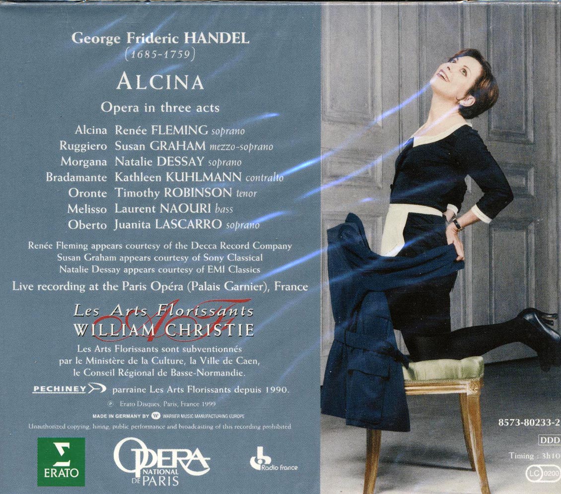 Handel, Alcina, Renne Fleming, Les Arts Florissants, William Christie - Alcina (3xCD) (box set) (incl. large booklet) Music CD