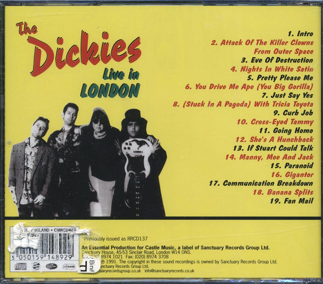 The Dickies - Live In London: Locked N Loaded Music CD