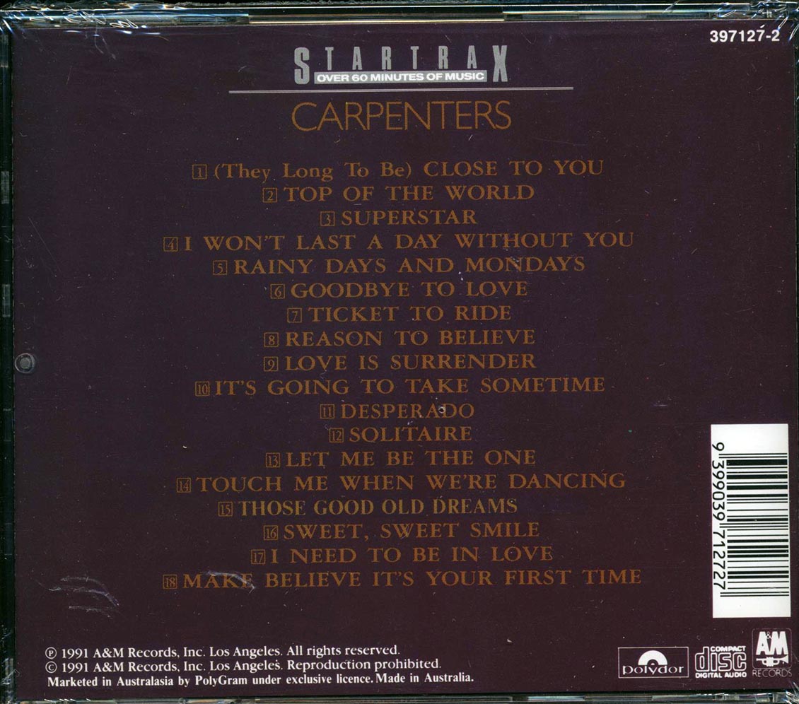 Carpenters - Carpenters Music CD