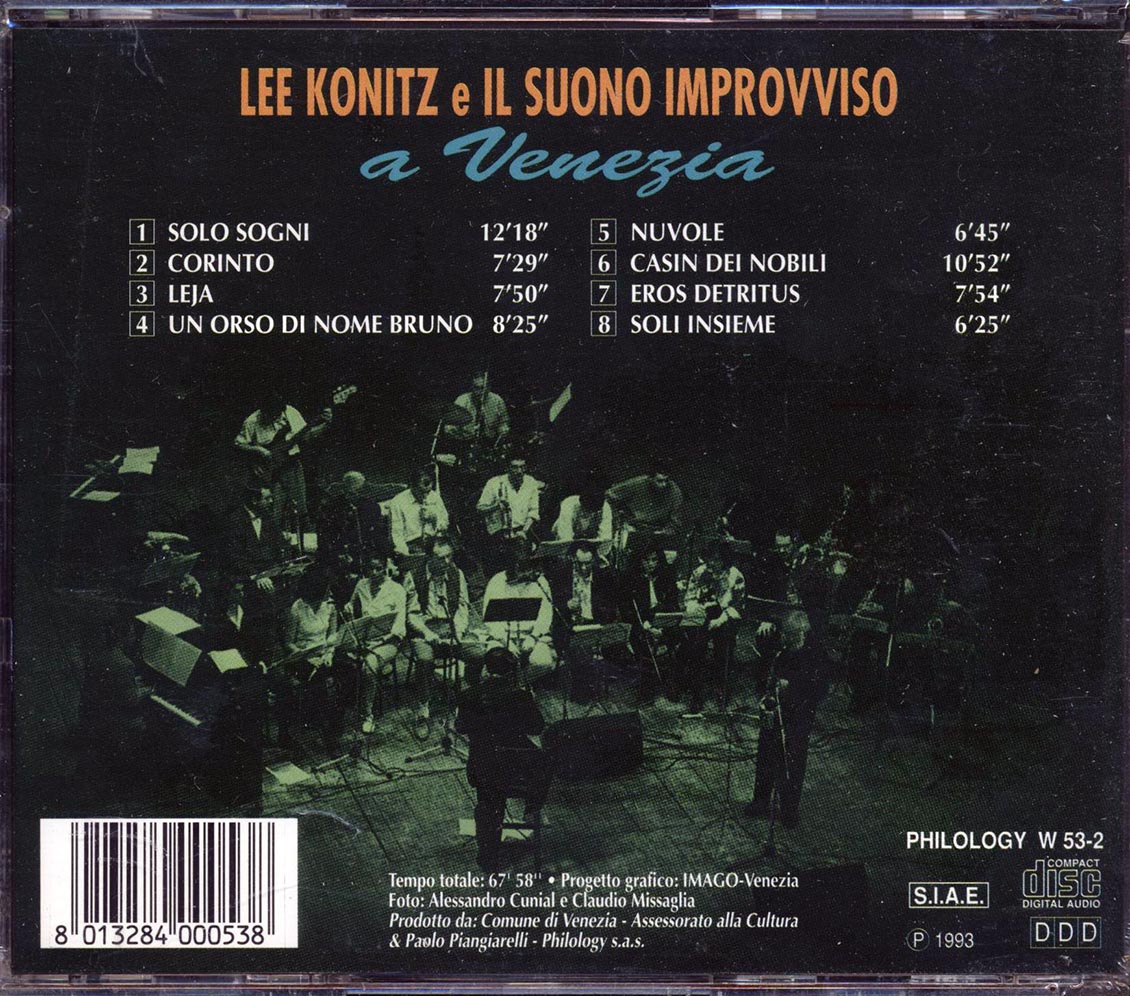 Lee Konitz - Lee Konitz E Il Suono Improvviso A Venezia Music CD