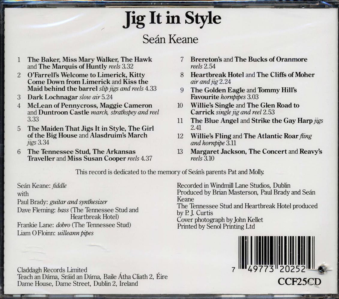 Sean Keane - Jig It In Style (marked/ltd stock) Music CD