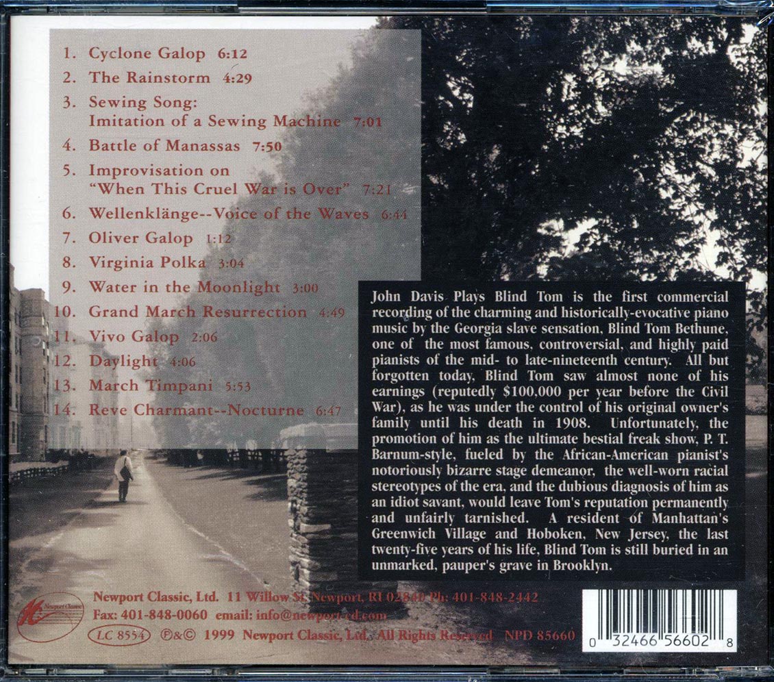 John Davis - John Davis Plays Blind Tom Music CD
