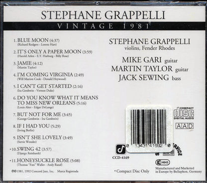 Stephane Grappelli - Vintage 1981 Music CD