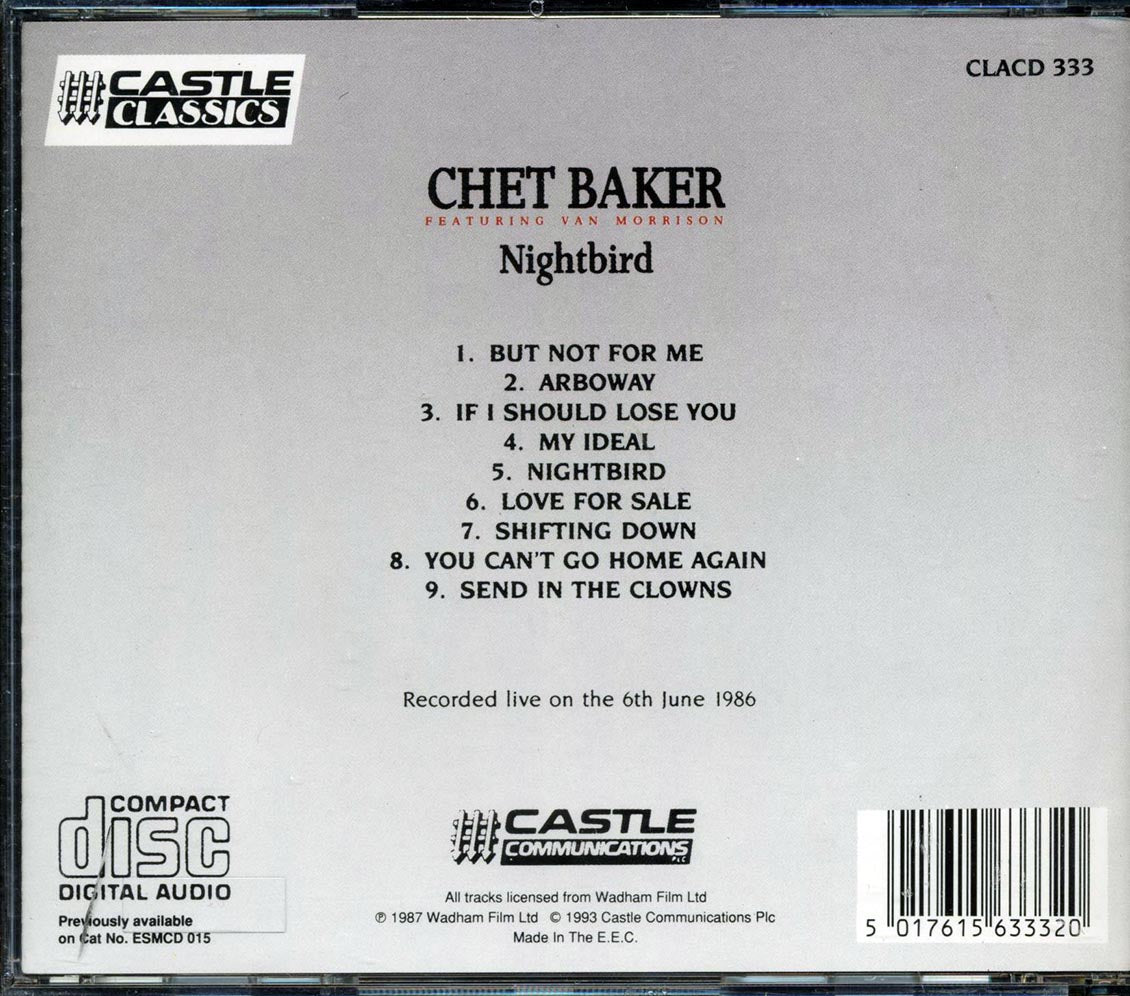 Chet Baker, Van Morrison - Nightbird Music CD