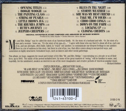 Glenn Miller & His Orchestra, Richard Robbins, Lena Horne, Etc. - Mr. & Mrs. Bridge Original Soundtrack Recording Music CD