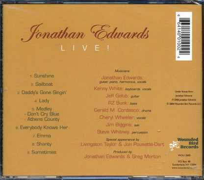 Jonathan Edwards - Live Music CD