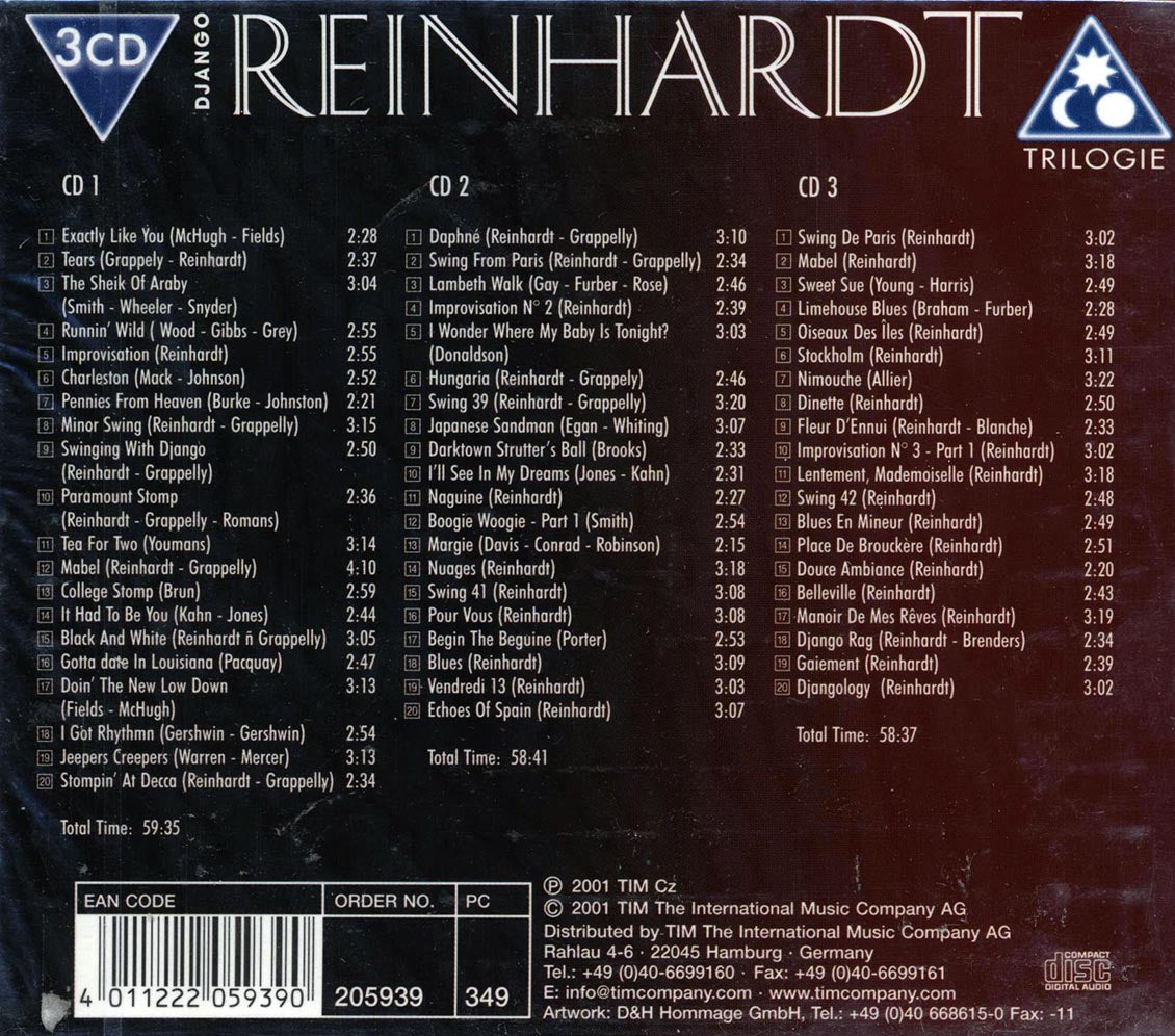 Django Reinhardt - Oiseaux Des Iles (60 tracks) (3xCD) (box set) Music CD