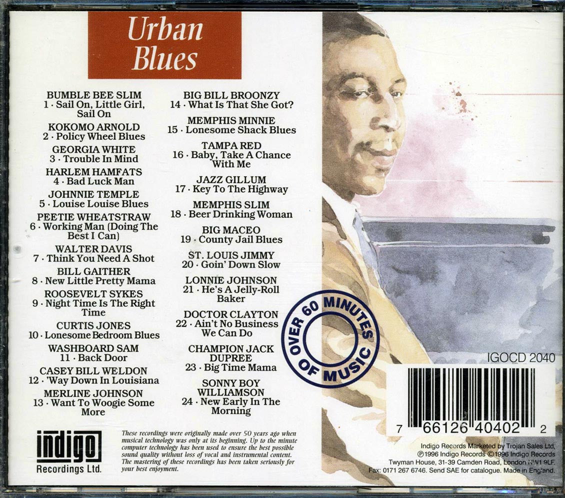 Bumble Bee Slim, Kokomo Arnold, Georgia White, Etc. - Need A Shot: The Essential Recordings Of Urban Blues (24 tracks) Music CD