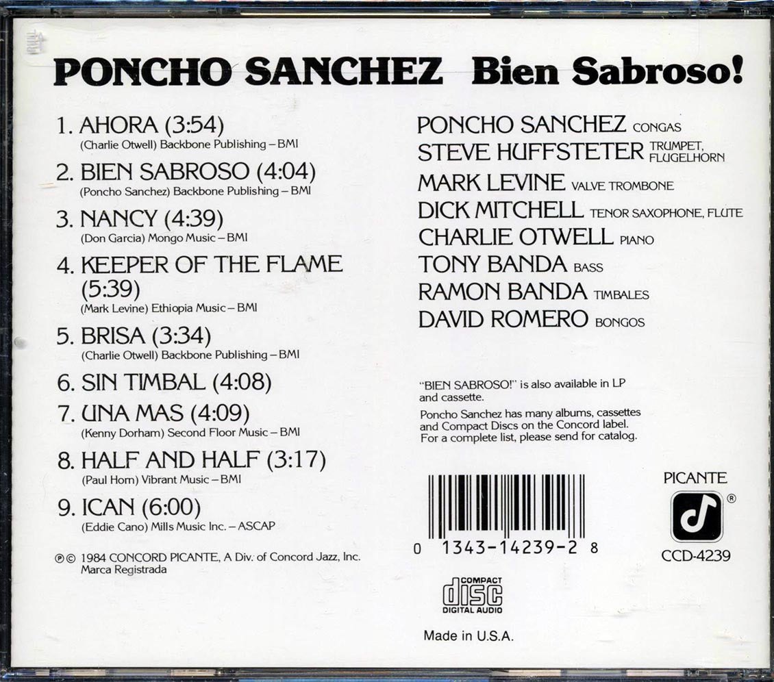 Poncho Sanchez - Bien Sabroso Music CD