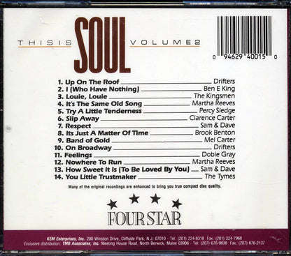 The Drifters, Ben E King, The Kingsmen, Percy Sledge, Etc. - This Is Soul Volume 2 Music CD