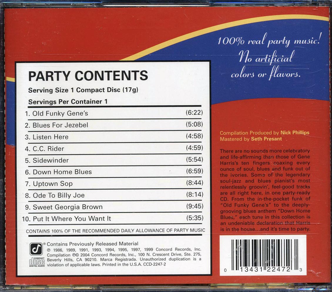 Gene Harris - Instant Party Music CD