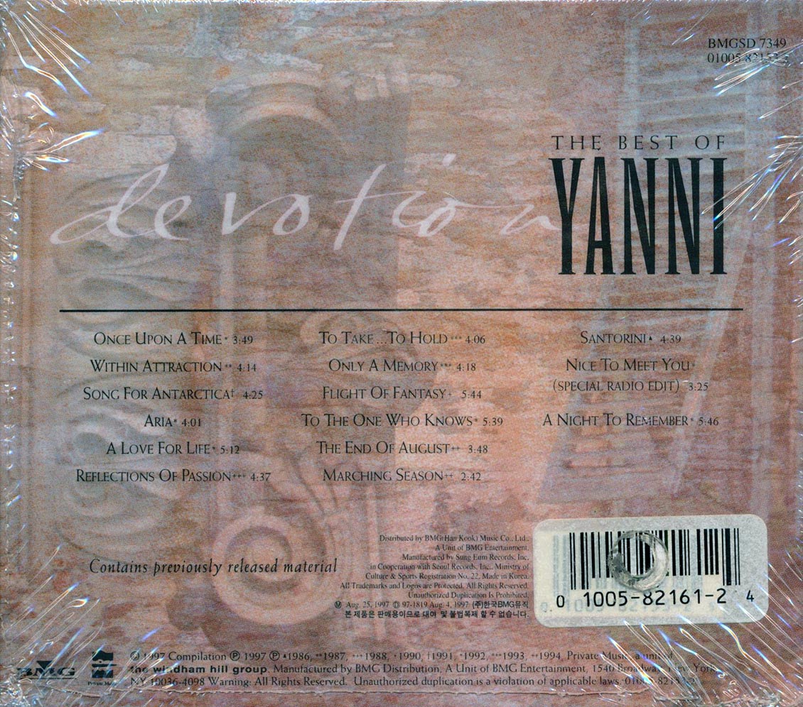 Yanni - Devotion: The Best Of Yanni (incl. large booklet) Music CD