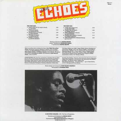 Bob Andy, The Heptones, Jr. Delgado, Dennis Brown, Etc. - Black Echoes Vinyl Record
