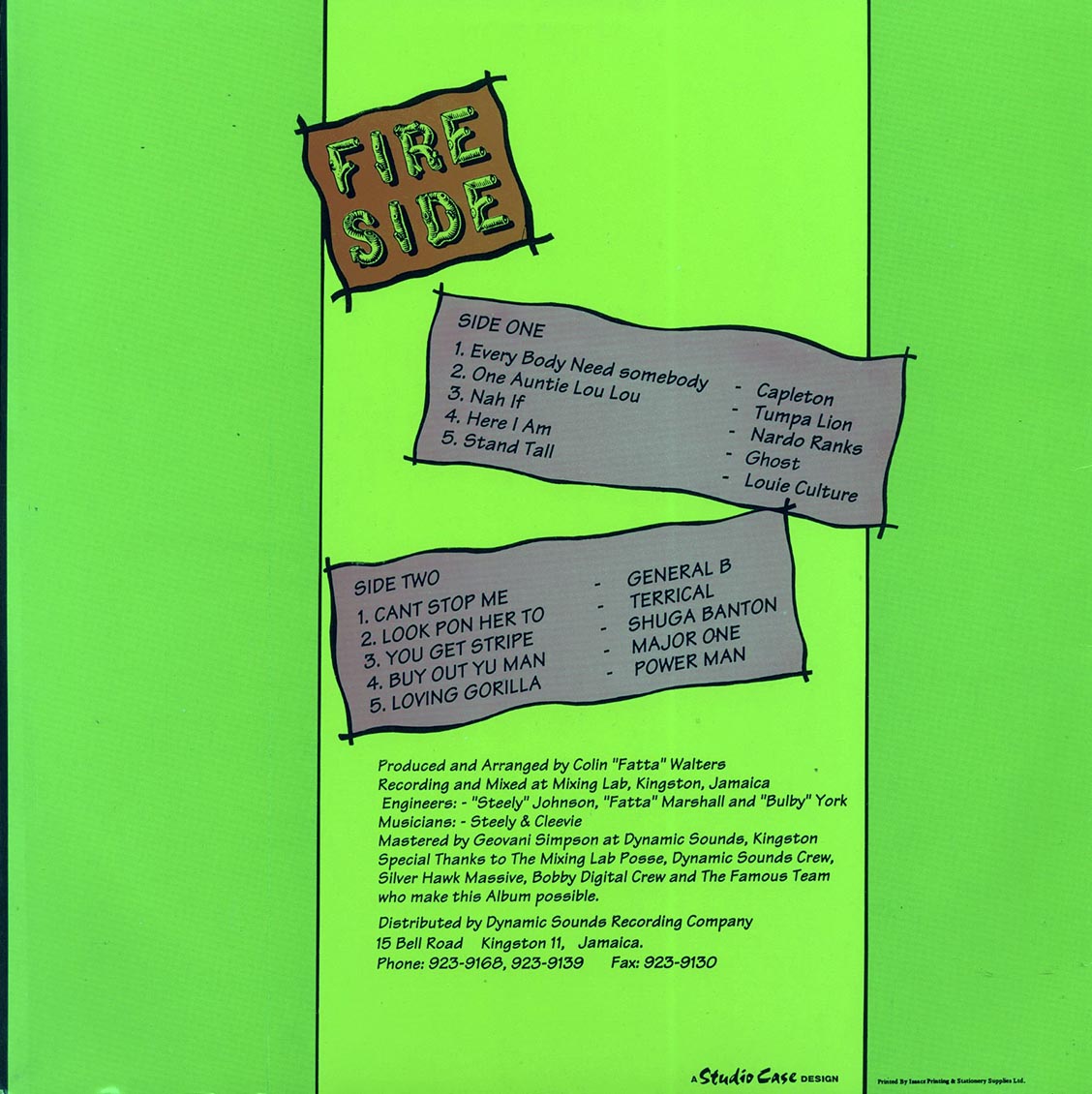 Capleton, Louie Culture, Shugo Banton, Etc. - Fire Side (Jamaica press) (orig. press) Vinyl Record