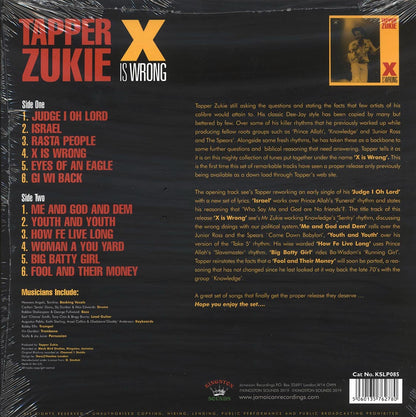 Tappa Zukie - X Is Wrong (180g) Vinyl Record