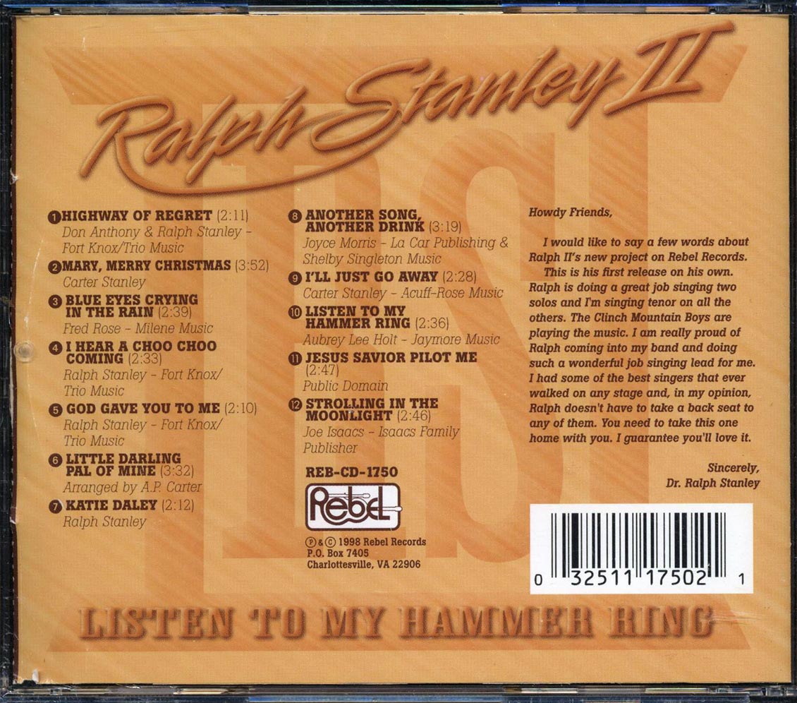 Ralph Stanley II - Listen To My Hammer Ring Music CD