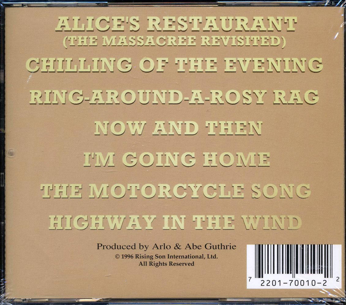 Arlo Guthrie - Alice's Restaurant Music CD