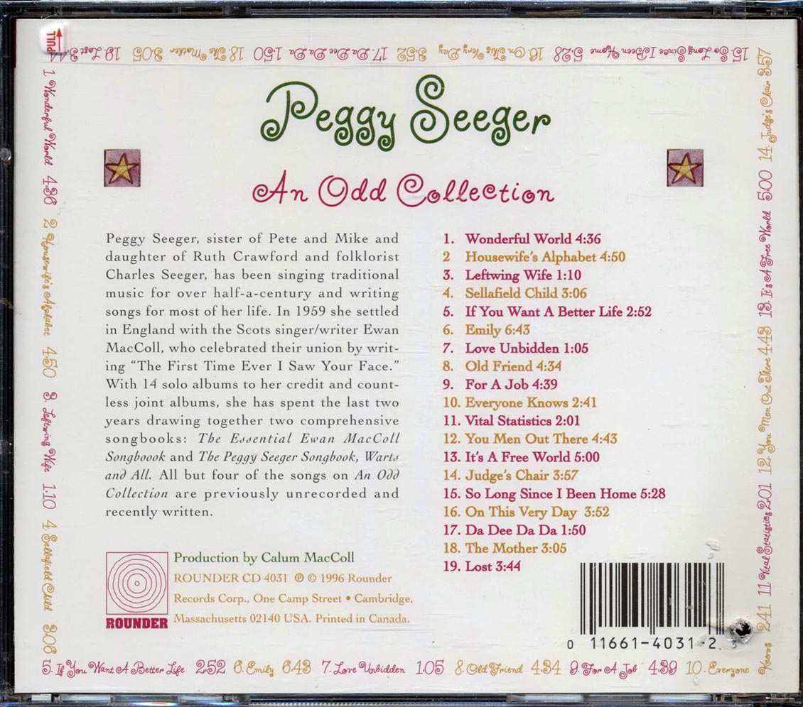 Peggy Seeger - An Odd Collection (marked/ltd stock) Music CD