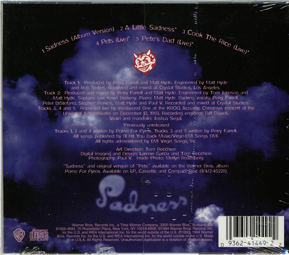 Porno For Pyros - Sadness Music CD
