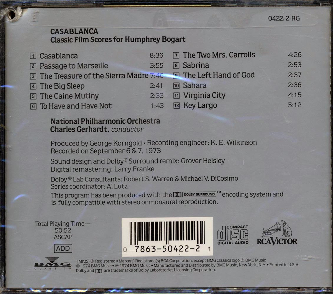 Charles Gerhardt, National Philharmonic Orchestra - Casablanca: Classic Film Scores For Humphrey Bogart (marked/ltd stock) Music CD