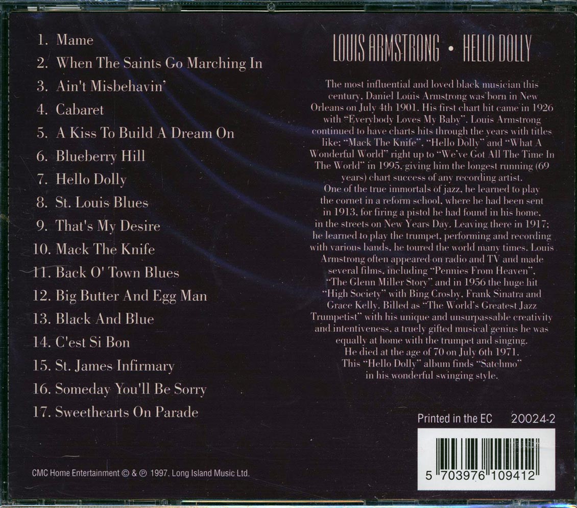 Louis Armstrong - Hello Dolly: 17 Jazz Favourites Music CD